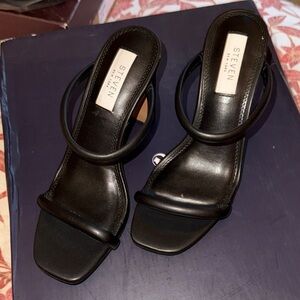 Steven Black Strappy Heels for Women